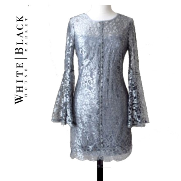 white house black market silver dress